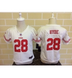 Toddler San Francisco 49ers #28 Carlos Hyde White Road NFL Nike Jersey