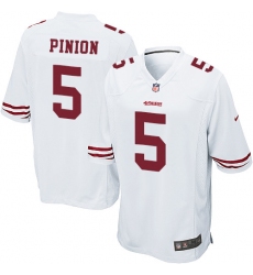 Men's Nike San Francisco 49ers #5 Bradley Pinion Game White NFL Jersey