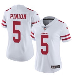 Women's Nike San Francisco 49ers #5 Bradley Pinion Elite White NFL Jersey