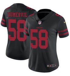 Women's Nike San Francisco 49ers #58 Elvis Dumervil Elite Black NFL Jersey