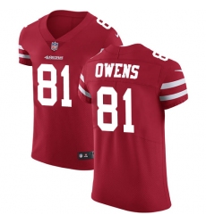 Men's Nike San Francisco 49ers #81 Terrell Owens Red Team Color Vapor Untouchable Elite Player NFL Jersey