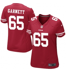 Women's Nike San Francisco 49ers #65 Joshua Garnett Game Red Team Color NFL Jersey
