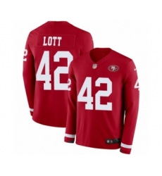 Youth Nike San Francisco 49ers #65 Joshua Garnett Limited Red Therma Long Sleeve NFL Jersey