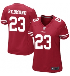 Women's Nike San Francisco 49ers #23 Will Redmond Game Red Team Color NFL Jersey