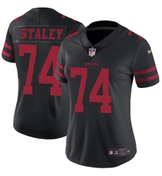 Women's Nike San Francisco 49ers #74 Joe Staley Elite Black NFL Jersey