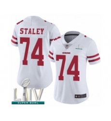 Women's San Francisco 49ers #74 Joe Staley White Vapor Untouchable Limited Player Super Bowl LIV Bound Football Jersey