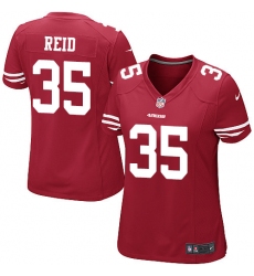 Women's Nike San Francisco 49ers #35 Eric Reid Game Red Team Color NFL Jersey