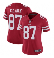 Women's Nike San Francisco 49ers #87 Dwight Clark Elite Red Team Color NFL Jersey