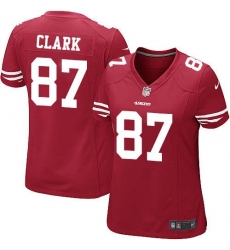 Women's Nike San Francisco 49ers #87 Dwight Clark Game Red Team Color NFL Jersey