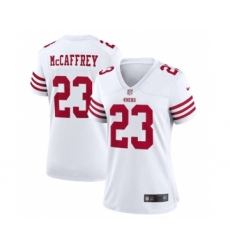 Women's NFL San Francisco 49ers #23 Christian McCaffrey White Stitched Game Jersey(Run Small)