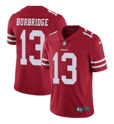 Youth Nike San Francisco 49ers #13 Aaron Burbridge Elite Red Team Color NFL Jersey