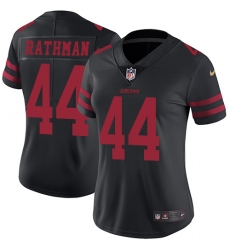 Women's Nike San Francisco 49ers #44 Tom Rathman Elite Black NFL Jersey