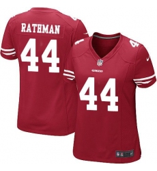 Women's Nike San Francisco 49ers #44 Tom Rathman Game Red Team Color NFL Jersey