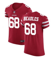 Men's Nike San Francisco 49ers #68 Zane Beadles Red Team Color Vapor Untouchable Elite Player NFL Jersey