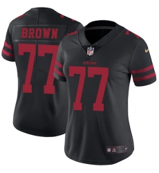 Women's Nike San Francisco 49ers #77 Trent Brown Black Alternate Vapor Untouchable Limited Player NFL Jersey