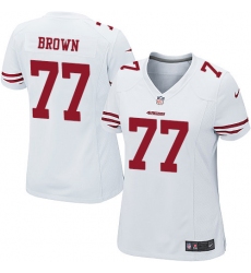 Women's Nike San Francisco 49ers #77 Trent Brown Game White NFL Jersey
