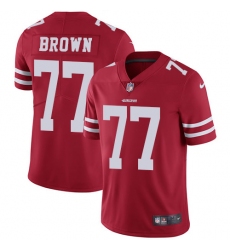 Youth Nike San Francisco 49ers #77 Trent Brown Elite Red Team Color NFL Jersey