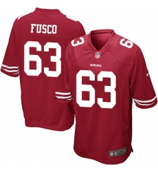 Men's Nike San Francisco 49ers #63 Brandon Fusco Game Red Team Color NFL Jersey