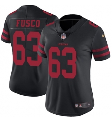 Women's Nike San Francisco 49ers #63 Brandon Fusco Elite Black NFL Jersey