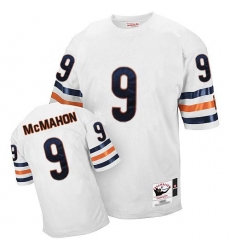 Mitchell and Ness Chicago Bears #9 Jim McMahon White Small Number Authentic Throwback NFL Jersey