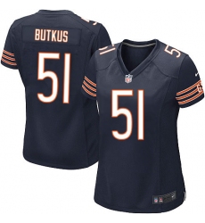 Women's Nike Chicago Bears #51 Dick Butkus Game Navy Blue Team Color NFL Jersey