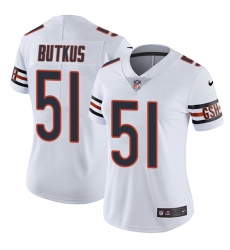 Women's Nike Chicago Bears #51 Dick Butkus White Vapor Untouchable Limited Player NFL Jersey