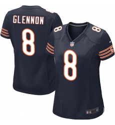 Women's Nike Chicago Bears #8 Mike Glennon Game Navy Blue Team Color NFL Jersey
