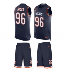 Men's Nike Chicago Bears #96 Akiem Hicks Limited Navy Blue Tank Top Suit NFL Jersey