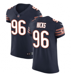 Men's Nike Chicago Bears #96 Akiem Hicks Navy Blue Team Color Vapor Untouchable Elite Player NFL Jersey