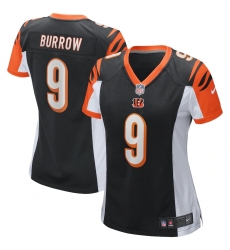 Women's Cincinnati Bengals #9 Joe Burrow Nike Black 2020 NFL Draft First Round Pick Game Jersey.webp