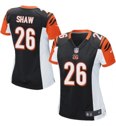 Women's Nike Cincinnati Bengals #26 Josh Shaw Game Black Team Color NFL Jersey