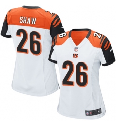 Women's Nike Cincinnati Bengals #26 Josh Shaw Game White NFL Jersey