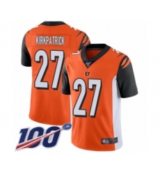 Men's Cincinnati Bengals #27 Dre Kirkpatrick Orange Alternate Vapor Untouchable Limited Player 100th Season Football Jersey