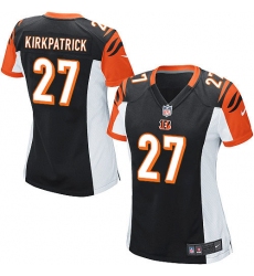 Women's Nike Cincinnati Bengals #27 Dre Kirkpatrick Game Black Team Color NFL Jersey