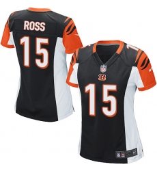 Women's Nike Cincinnati Bengals #15 John Ross Game Black Team Color NFL Jersey