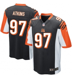 Men's Nike Cincinnati Bengals #97 Geno Atkins Game Black Team Color NFL Jersey