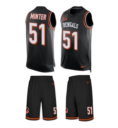 Men's Nike Cincinnati Bengals #51 Kevin Minter Limited Black Tank Top Suit NFL Jersey