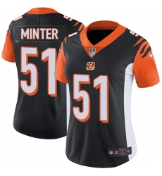 Women's Nike Cincinnati Bengals #51 Kevin Minter Elite Black Team Color NFL Jersey