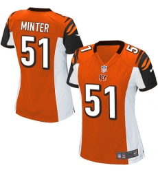 Women's Nike Cincinnati Bengals #51 Kevin Minter Game Orange Alternate NFL Jersey