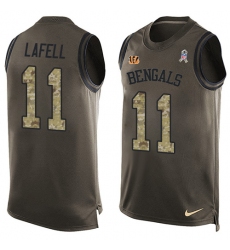 Men's Nike Cincinnati Bengals #11 Brandon LaFell Limited Green Salute to Service Tank Top NFL Jersey