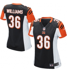 Women's Nike Cincinnati Bengals #36 Shawn Williams Game Black Team Color NFL Jersey