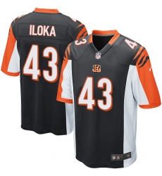 Men's Nike Cincinnati Bengals #43 George Iloka Game Black Team Color NFL Jersey