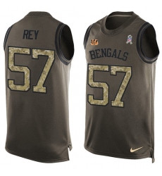Men's Nike Cincinnati Bengals #57 Vincent Rey Limited Green Salute to Service Tank Top NFL Jersey