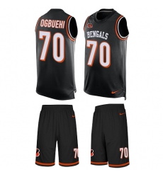 Men's Nike Cincinnati Bengals #70 Cedric Ogbuehi Limited Black Tank Top Suit NFL Jersey