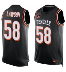 Men's Nike Cincinnati Bengals #58 Carl Lawson Limited Black Player Name & Number Tank Top NFL Jersey