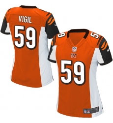 Women's Nike Cincinnati Bengals #59 Nick Vigil Game Orange Alternate NFL Jersey