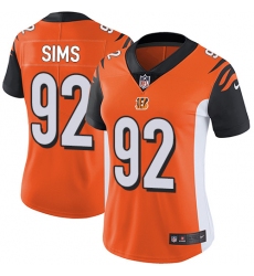 Women's Nike Cincinnati Bengals #92 Pat Sims Elite Orange Alternate NFL Jersey