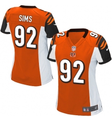 Women's Nike Cincinnati Bengals #92 Pat Sims Game Orange Alternate NFL Jersey