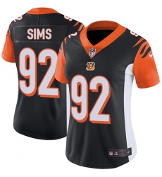 Women's Nike Cincinnati Bengals #92 Pat Sims Vapor Untouchable Limited Black Team Color NFL Jersey