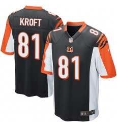Youth Nike Cincinnati Bengals #81 Tyler Kroft Game Black Team Color NFL Jersey